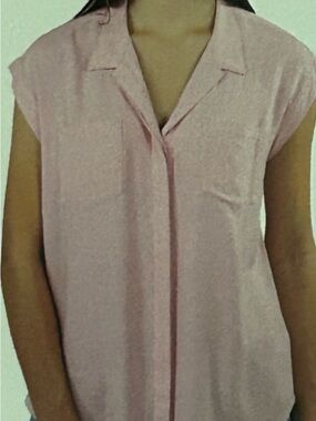 Jack and Jill Short Sleeve Button Down Top XXL Blush Pink